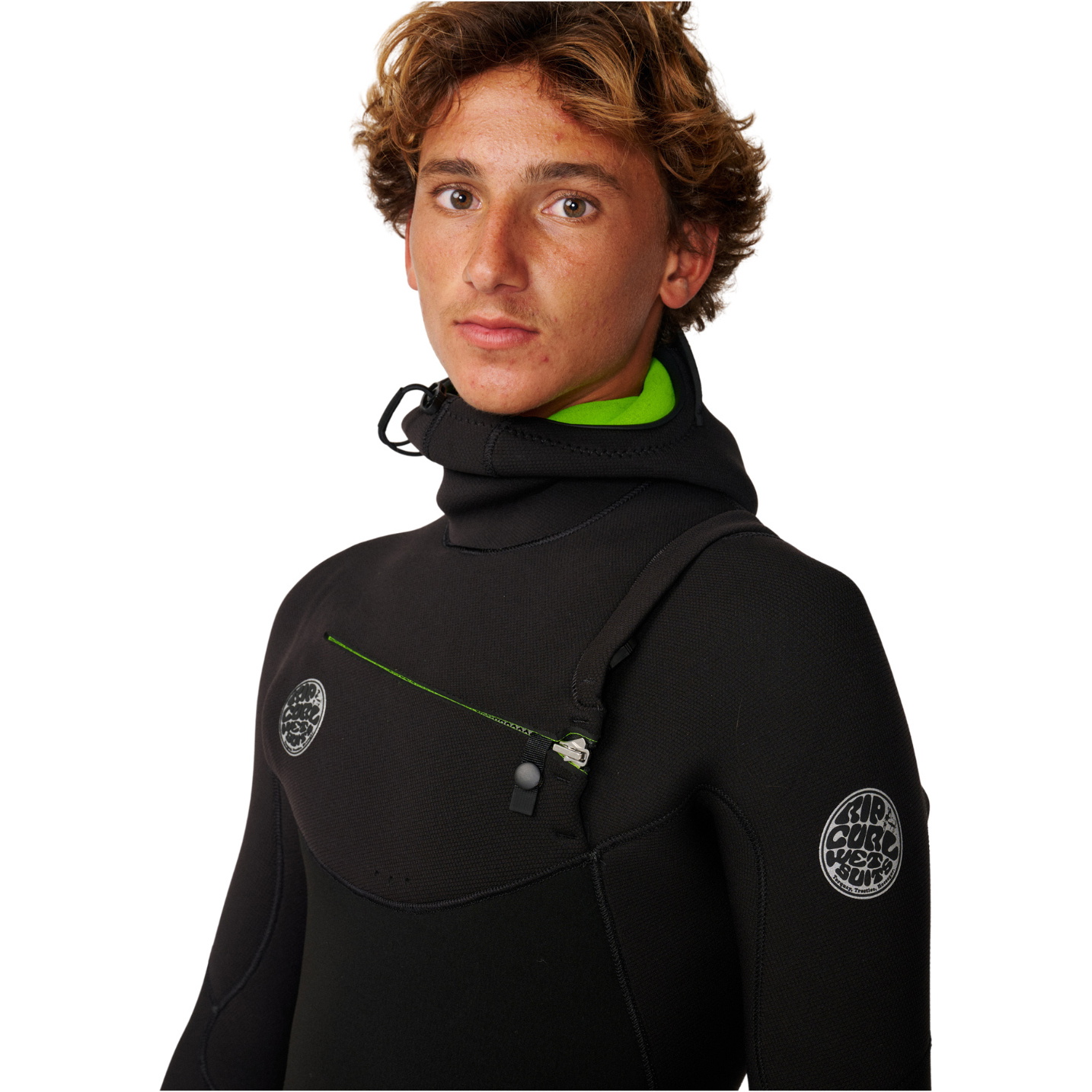 2027 Rip Curl Herre Elasto 5/4mm Chest Zip Med Hætte Våddragt 18UMFS - Black